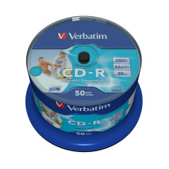 Verbatim CD-R AZO Wide Inkjet Printable no ID 700 MB 52x 50 pz