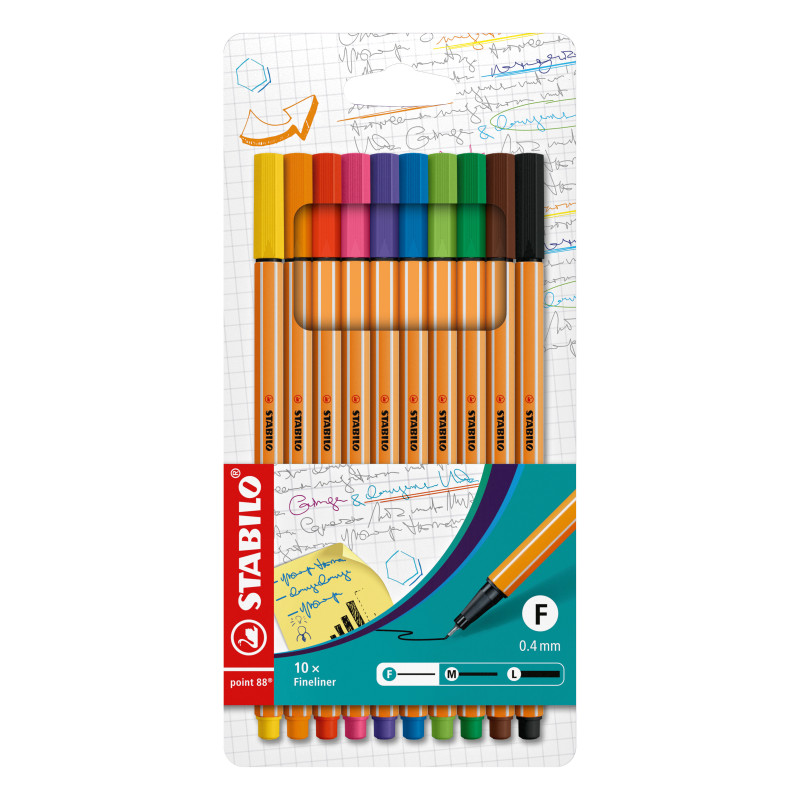 STABILO Point 88 Confezione 10 fineliner multicolore