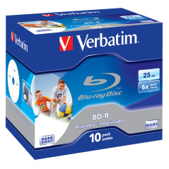 Verbatim BD-R SL 25GB 6x Printable 10 Pack Jewel Case 10 pz