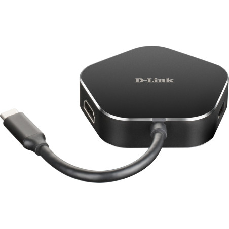 D-Link DUB-M420 replicatore di porte e docking station per laptop Cablato Thunderbolt 3 Alluminio, Nero