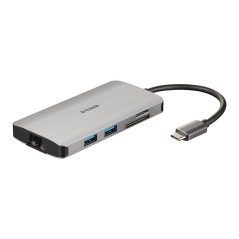 D-Link DUB-M810 replicatore di porte e docking station per laptop Cablato USB 3.2 Gen 1 (3.1 Gen 1) Type-C Alluminio