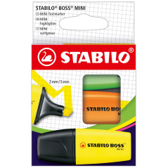 STABILO BOSS Mini evidenziatore 3 pz Punta smussata Verde, Arancione, Giallo