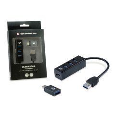 Conceptronic HUBBIES04B hub di interfaccia USB 3.2 Gen 1 (3.1 Gen 1) Type-A 5000 Mbit s Nero