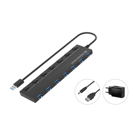 Conceptronic HUBBIES19BP hub di interfaccia USB 3.2 Gen 1 (3.1 Gen 1) Type-A 5000 Mbit/s Nero