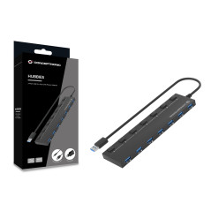 Conceptronic HUBBIES19BP hub di interfaccia USB 3.2 Gen 1 (3.1 Gen 1) Type-A 5000 Mbit s Nero