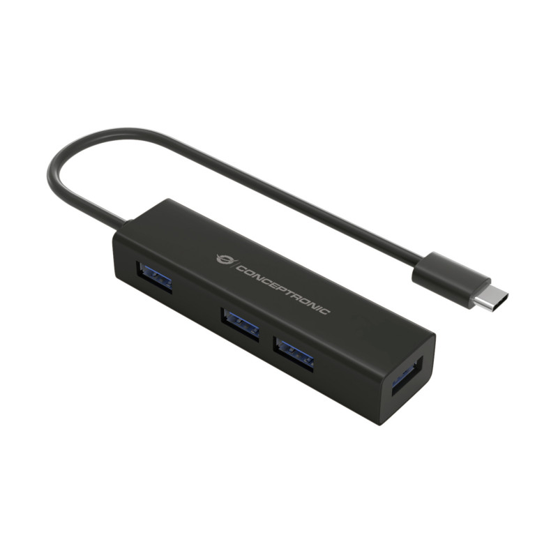 Conceptronic HUBBIES07B hub di interfaccia USB 3.2 Gen 1 (3.1 Gen 1) Type-C 5000 Mbit/s Nero