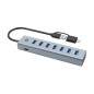 Conceptronic HUBBIES21GP hub di interfaccia USB 3.2 Gen 1 (3.1 Gen 1) Type-A 5000 Mbit/s Grigio