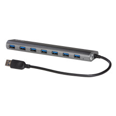 i-tec Metal U3HUB778 hub di interfaccia USB 3.2 Gen 1 (3.1 Gen 1) Type-A 5000 Mbit s Argento