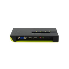 LevelOne KVM-0421 switch per keyboard-video-mouse (kvm) Nero, Verde