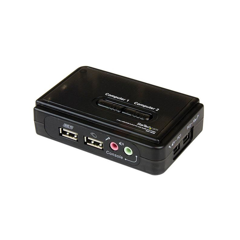 StarTech.com Switch KVM a 2 porte VGA USB con audio e cavi - Commutatore VGA USB a doppia porta