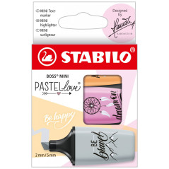 STABILO BOSS MINI Pastellove Edition 2.0 evidenziatore 3 pz Fucsia, Grigio, Arancione