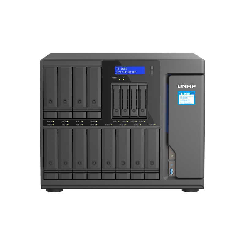 QNAP TS-1655 NAS Tower Intel Atom® C5125 8 GB DDR4 0 TB QNAP Turbo System Nero