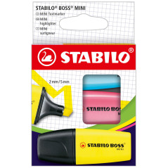 STABILO BOSS MINI evidenziatore 3 pz Punta smussata Blu, Rosa, Giallo