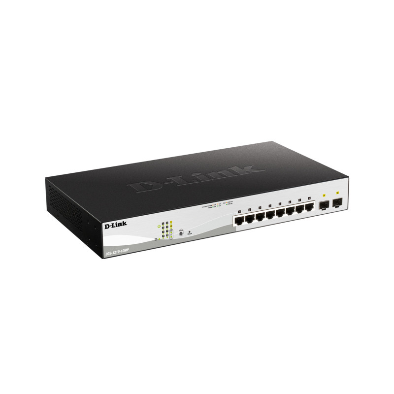 D-Link DGS-1210-10MP switch di rete Gestito L2/L3 Gigabit Ethernet (10/100/1000) Supporto Power over Ethernet (PoE) Nero