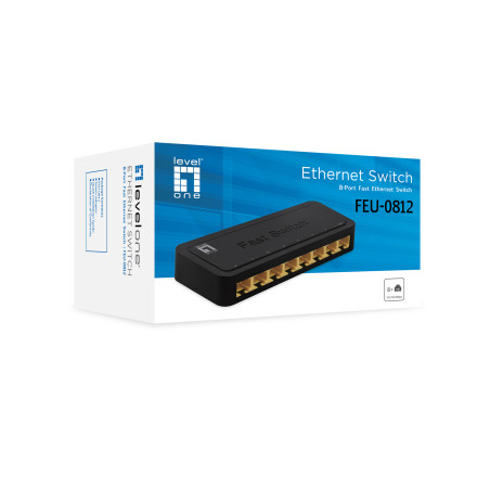 LevelOne FEU-0812 switch di rete Non gestito Fast Ethernet (10/100) Nero