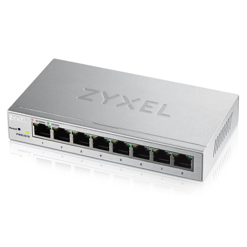 Zyxel GS1200-8 Gestito Gigabit Ethernet (10/100/1000) Argento