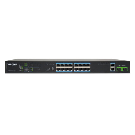 Vultech Security VS-POE2164GE-200W switch di rete Non gestito Fast Ethernet (10/100) Supporto Power over Ethernet (PoE) Nero