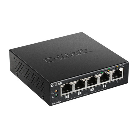 D-Link DGS-1005P/E switch di rete Non gestito Gigabit Ethernet (10/100/1000) Supporto Power over Ethernet (PoE) Nero