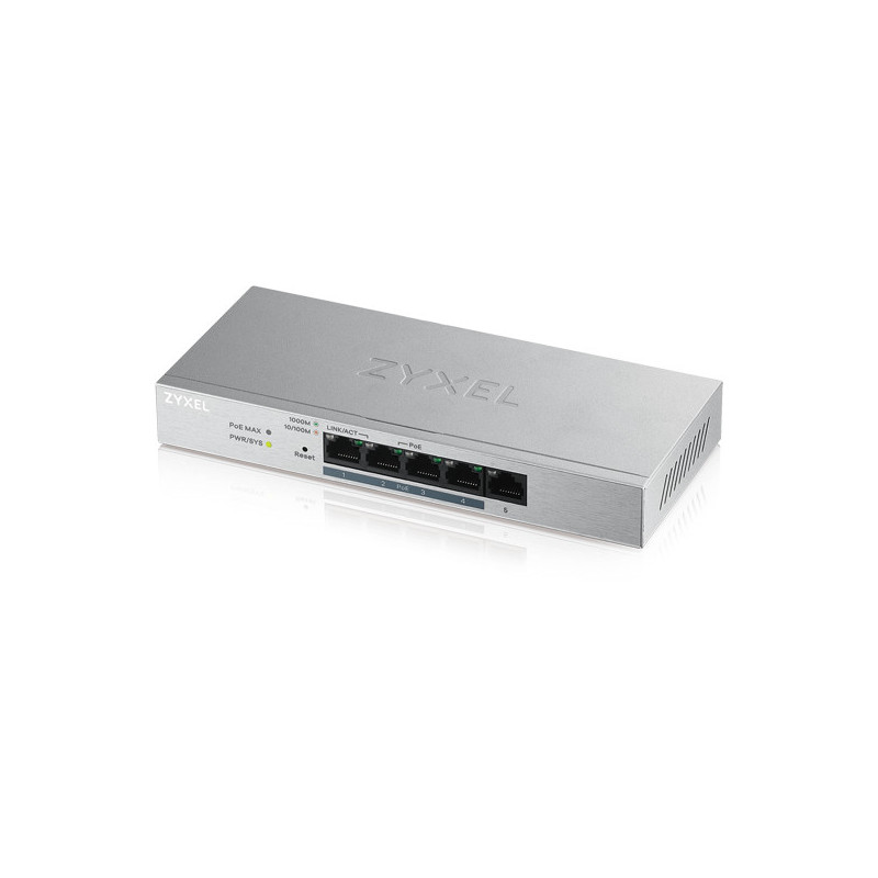 Zyxel GS1200-5HP v2 Gestito Gigabit Ethernet (10/100/1000) Supporto Power over Ethernet (PoE) Grigio