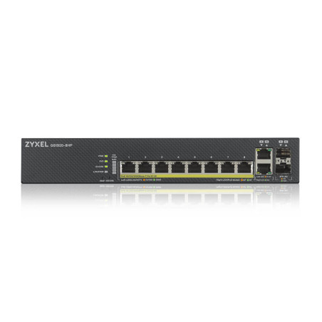 Zyxel GS1920-8HPV2 Gestito Gigabit Ethernet (10/100/1000) Supporto Power over Ethernet (PoE) Nero