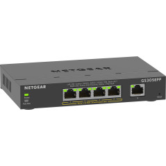 NETGEAR 5-Port Gigabit Ethernet High-Power PoE+ Plus Switch (GS305EPP) Gestito L2 L3 Gigabit Ethernet (10 100 1000) Supporto