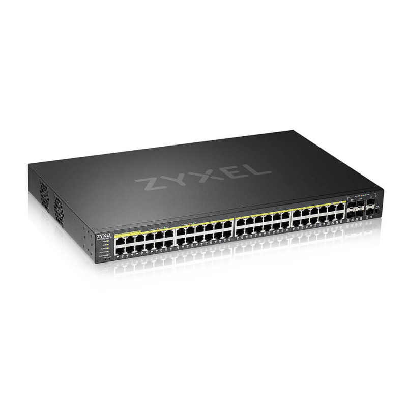 Zyxel GS2220-50HP-EU0101F switch di rete Gestito L2 Gigabit Ethernet (10/100/1000) Supporto Power over Ethernet (PoE) Nero