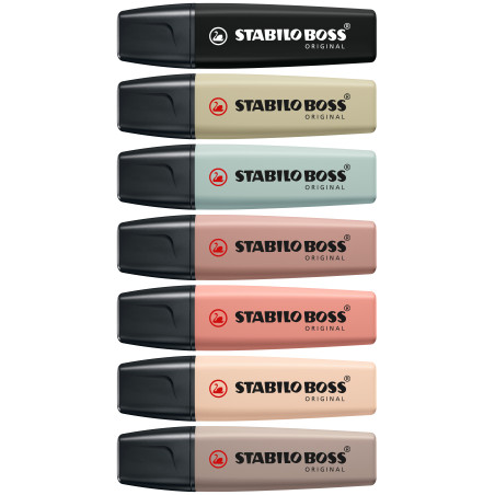 STABILO BOSS NatureColors evidenziatore 6 pz Punta smussata Nero, Bronzo, Verde, Grigio, Verde chiaro