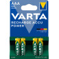 Varta Recharge Accu Power AAA 800 mAh Blister da 4 (Batteria NiMH Accu Precaricata, Micro, ricaricabile, pronta all'uso)