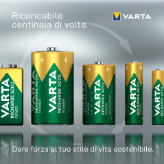 Varta Recharge Accu Power AAA 800 mAh Blister da 4 (Batteria NiMH Accu Precaricata, Micro, ricaricabile, pronta all'uso)