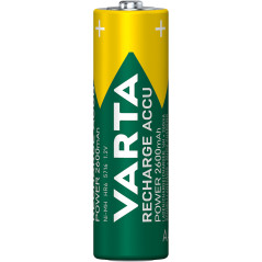 Varta Recharge Accu Power AA 2600 mAh Blister da 2 (Batteria NiMH Accu Precaricata, Mignon, batteria ricaricabile, pronta