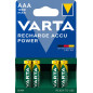 Varta Recharge Accu Power AAA 1000 mAh Blister da 4 (Batteria NiMH Accu Precaricata, Micro, ricaricabile, pronta all'uso)