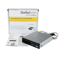 StarTech.com Lettore per schede di memoria multimediali USB 2.0 22 in 1 alloggiamento frontale 3,5'' - colore nero