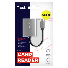 Trust 24136 lettore di schede USB 3.2 Gen 1 (3.1 Gen 1) Type-C Alluminio