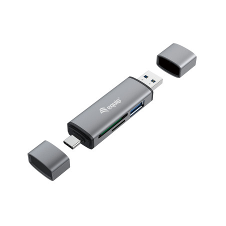 Equip 245460 lettore di schede USB 3.2 Gen 1 (3.1 Gen 1) Type-A Type-C Grigio