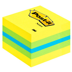 3M Post-it 2051L pouch autoadesiva Quadrato Blu, Verde, Turchese, Giallo 400 fogli Autoadesivo