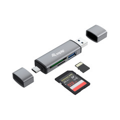 Equip 245460 lettore di schede USB 3.2 Gen 1 (3.1 Gen 1) Type-A Type-C Grigio