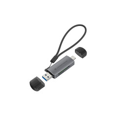 Conceptronic BIAN05G lettore di schede USB 3.2 Gen 1 (3.1 Gen 1) Type-A Type-C Grigio