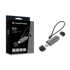 Conceptronic BIAN05G lettore di schede USB 3.2 Gen 1 (3.1 Gen 1) Type-A/Type-C Grigio