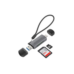 Conceptronic BIAN05G lettore di schede USB 3.2 Gen 1 (3.1 Gen 1) Type-A Type-C Grigio