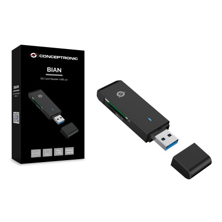 Conceptronic BIAN02B lettore di schede USB 3.2 Gen 1 (3.1 Gen 1) Type-A Nero