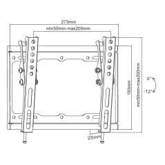 Equip 650408 Staffa di montaggio a parete per TV inclinabile da 23” a 43”