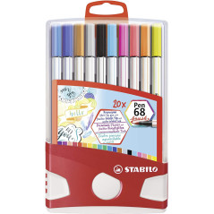 STABILO Pen 68 brush marcatore Multicolore 20 pz