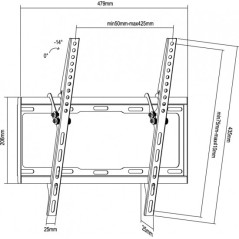 Equip 650311 Staffa di montaggio a parete per TV inclinabile da 32” a 55”