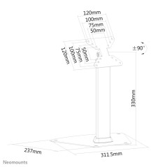 Neomounts FPMA-D1500SILVER Supporto per monitor 10-32"