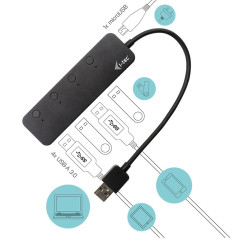 i-tec USB 3.0 Metal HUB 4 Port with individual On Off Switches