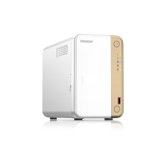 QNAP TS-262 NAS Tower Intel® Celeron® N4505 4 GB 0 TB QNAP QTS Oro, Bianco