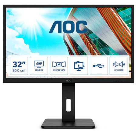 AOC P2 Q32P2 Monitor PC 80 cm (31.5") 2560 x 1440 Pixel 2K Ultra HD LED Nero