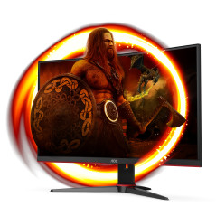 AOC G2 C24G2AE BK Monitor PC 59,9 cm (23.6") 1920 x 1080 Pixel Full HD LED Nero, Rosso