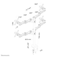 Neomounts FPMA-D935D4 Braccio per monitor 10-27"