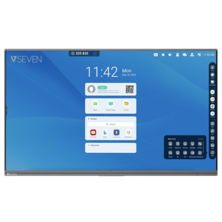 V7 IFP7502-V7PRO lavagna interattiva 190,5 cm (75") 3840 x 2160 Pixel Touch screen Nero USB / Bluetooth